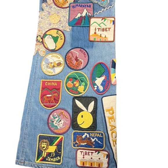 Kapital 12.5oz Denim 5P Rat Flare Pants "BEAUTIFUL WORLD INSANE Remake" size 38 - Picture 13 of 13